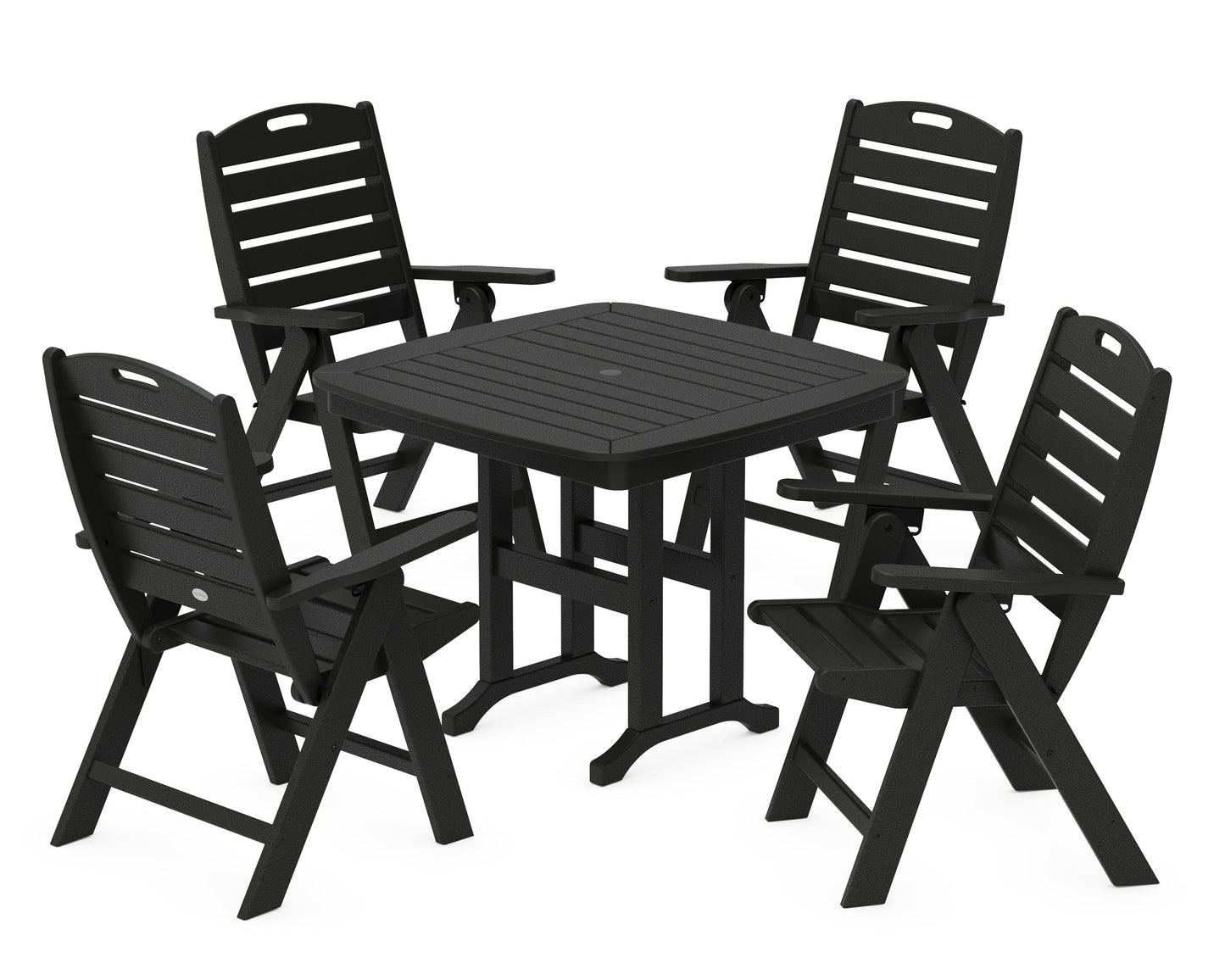 Nautical Folding Highback Chair 5-Piece Dining Set