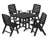 Nautical Folding Highback Chair 5-Piece Dining Set