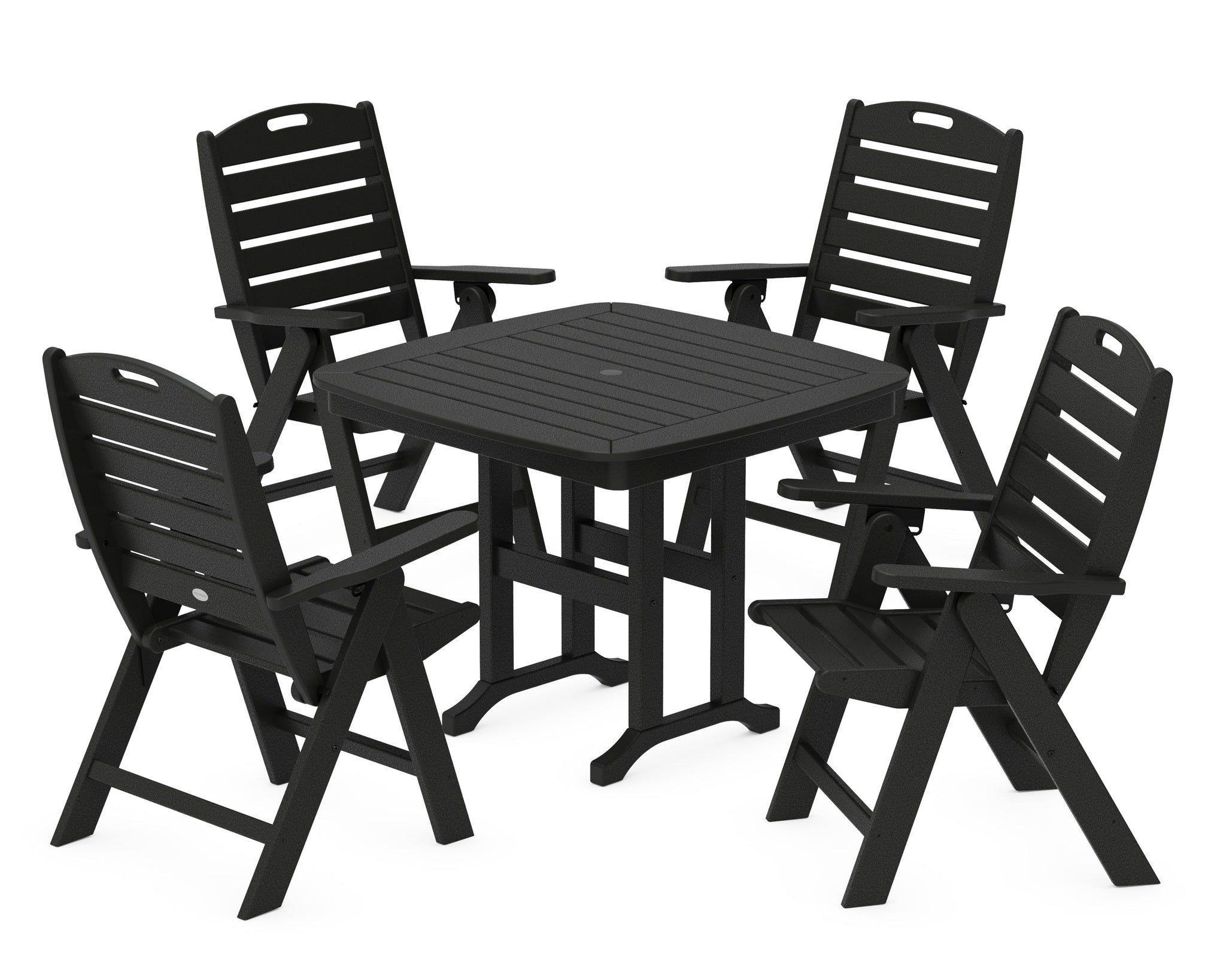 Nautical Folding Highback Chair 5-Piece Dining Set