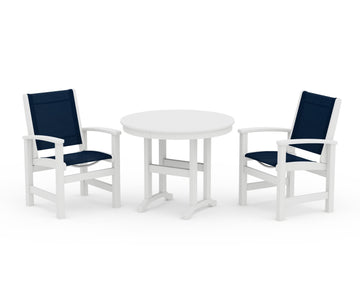 Coastal 3-Piece Round Dining Set