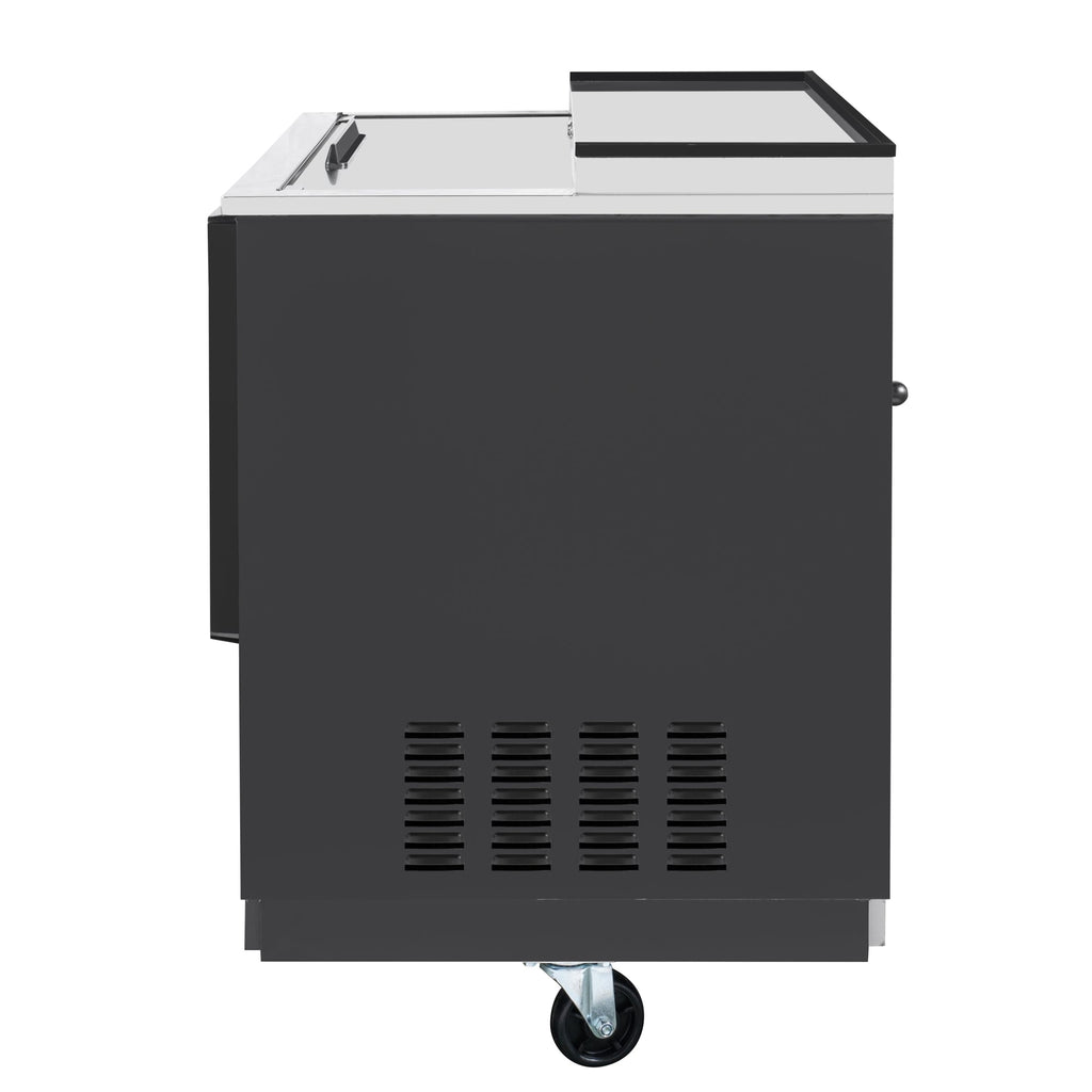 36 in. Commercial Bottle Cooler in Black with Built-In Opener, ETL Listed, 9 cu. ft.