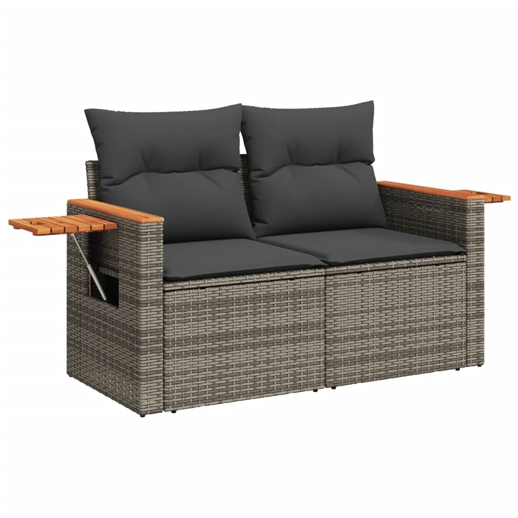 vidaXL Garden Sofa Set Grey Poly Rattan One size fits all Modular