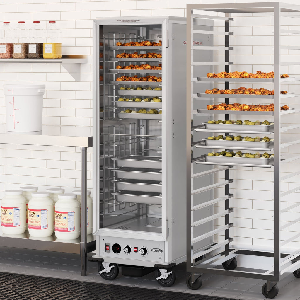 33 in. Commercial Non-Insulated Heated Holding/Proofing Cabinet with Glass Door and Wire Racks in Silver