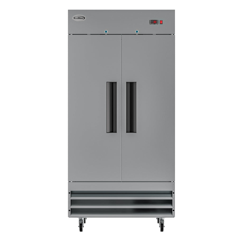 39 in. Commercial Stainless Steel 2-Door Reach-In Freezer, 30 cu. ft.