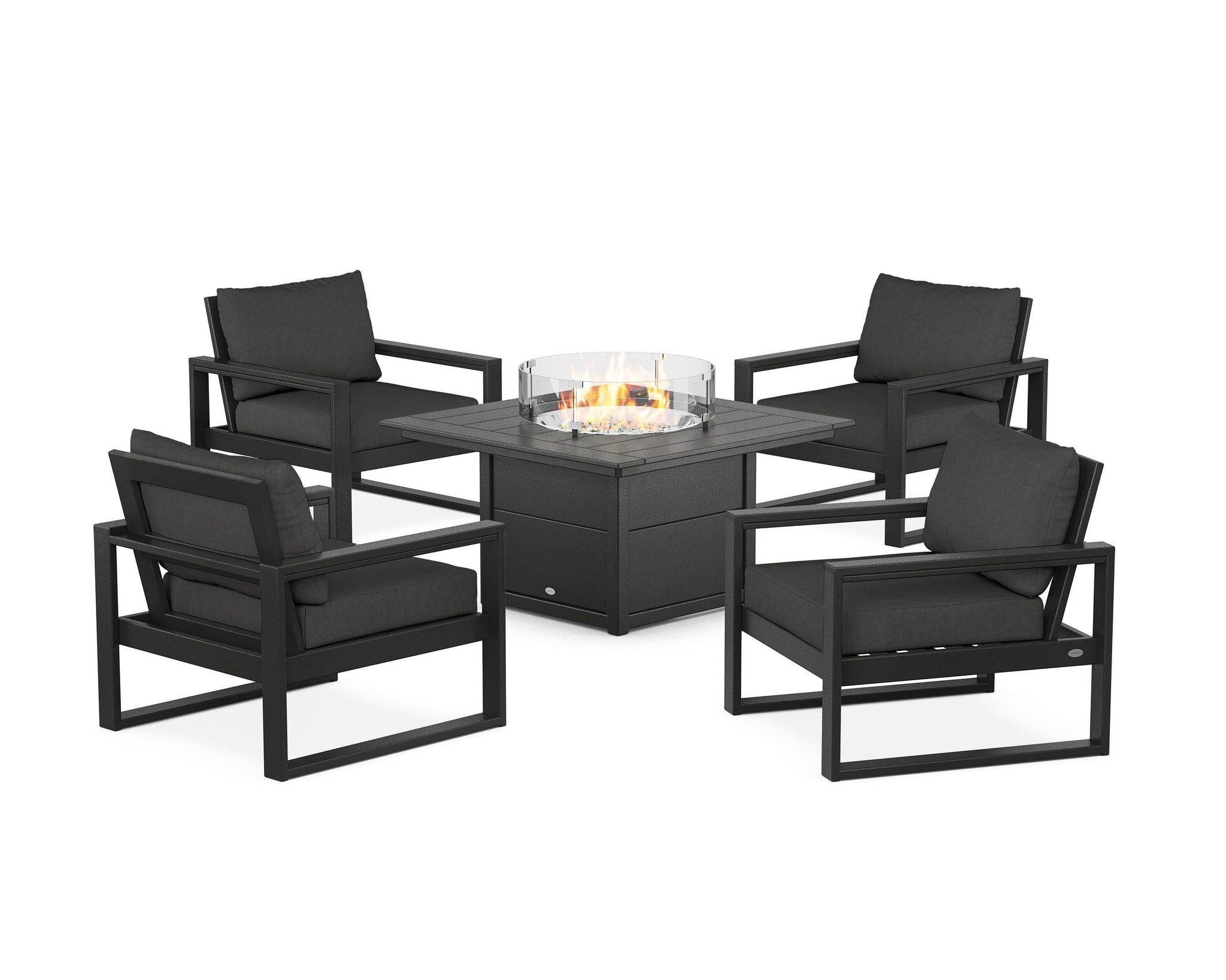 EDGE Sectional 5-Piece Deep Seating Set with Fire Pit Table