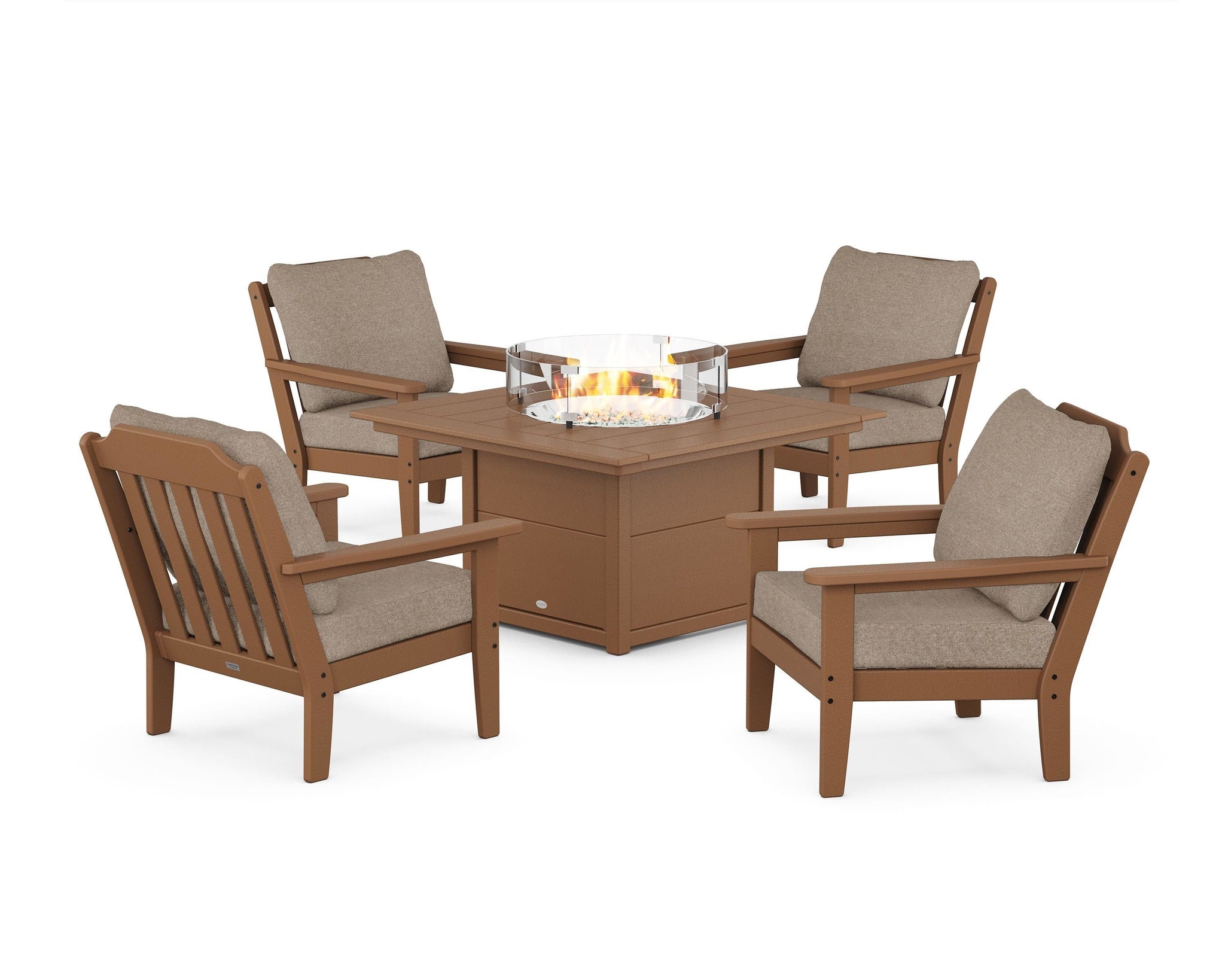 Cottage 5-Piece Deep Seating Set with Fire Pit Table