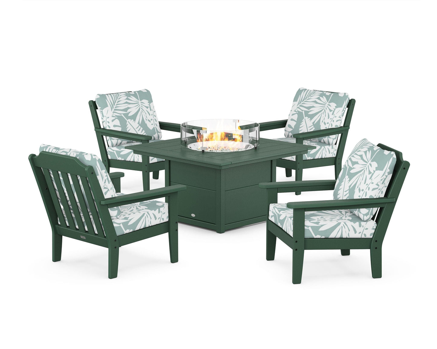 Cottage 5-Piece Deep Seating Set with Fire Pit Table