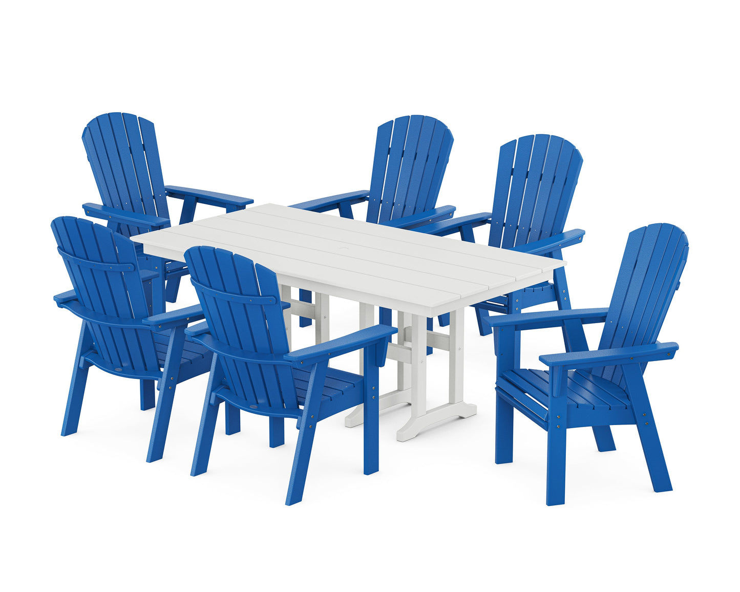 Nautical Curveback Adirondack 7-Piece Farmhouse Dining Set