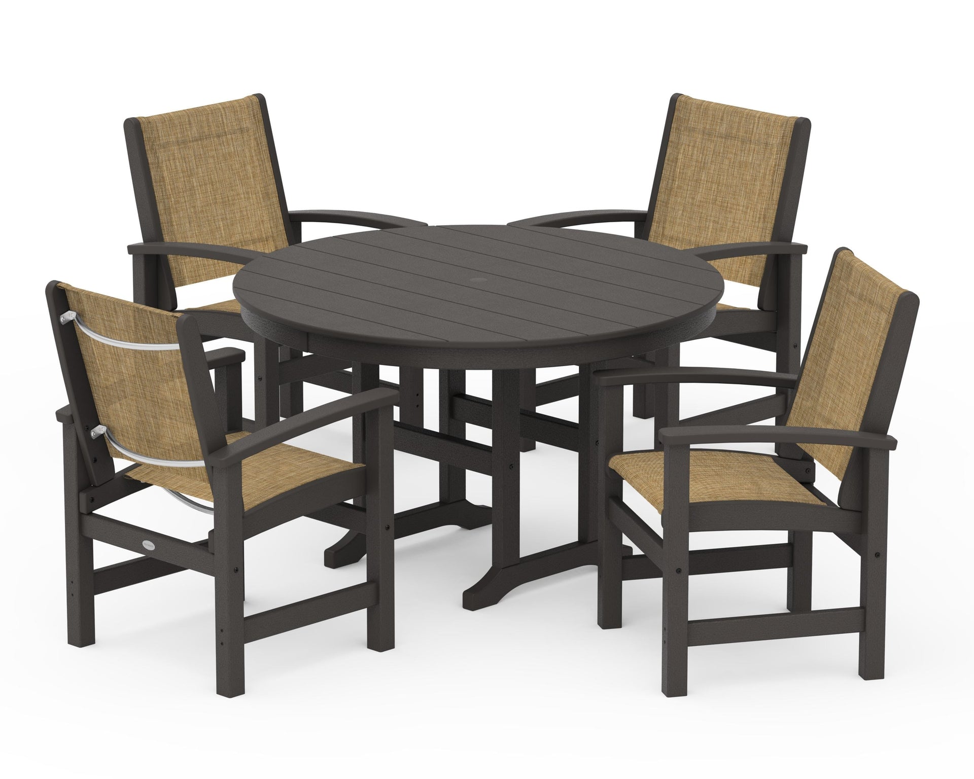 Coastal 5-Piece Round Farmhouse Dining Set