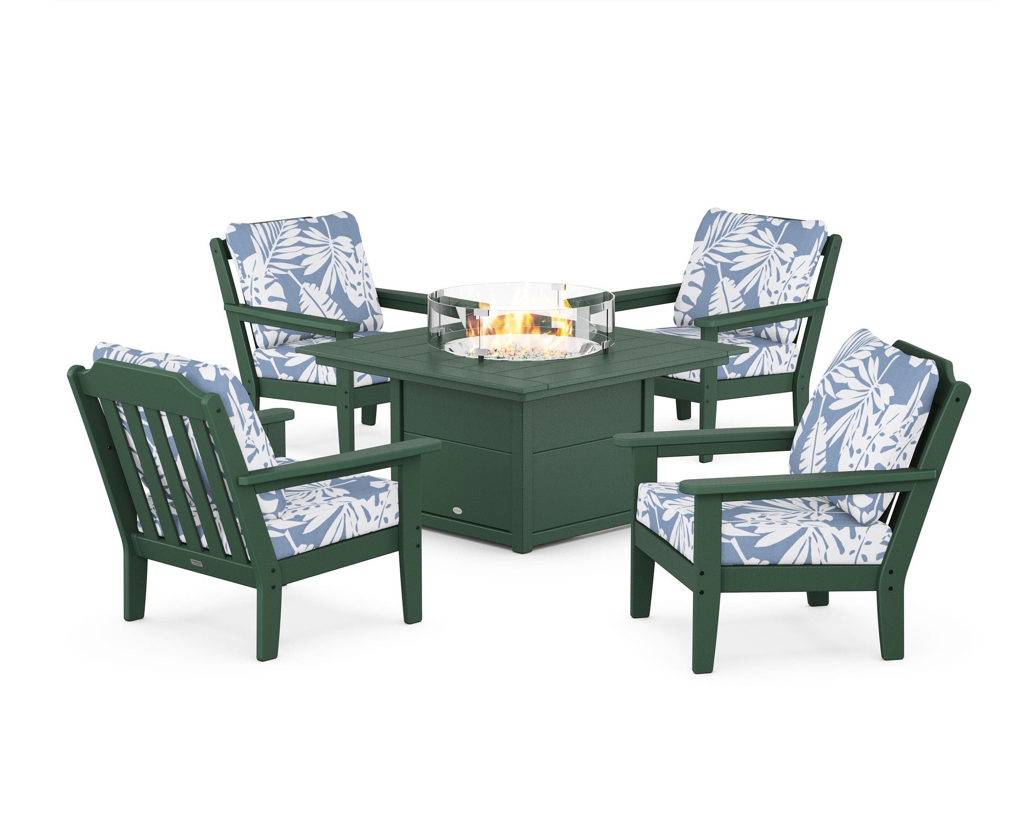 Cottage 5-Piece Deep Seating Set with Fire Pit Table