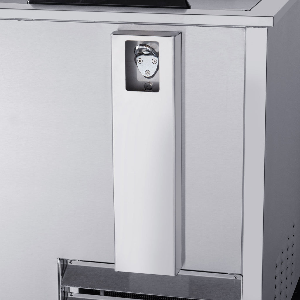 50 in. Commercial Bottle Cooler in Stainless-Steel with Built-In Opener, ETL Listed, 14 cu. ft.