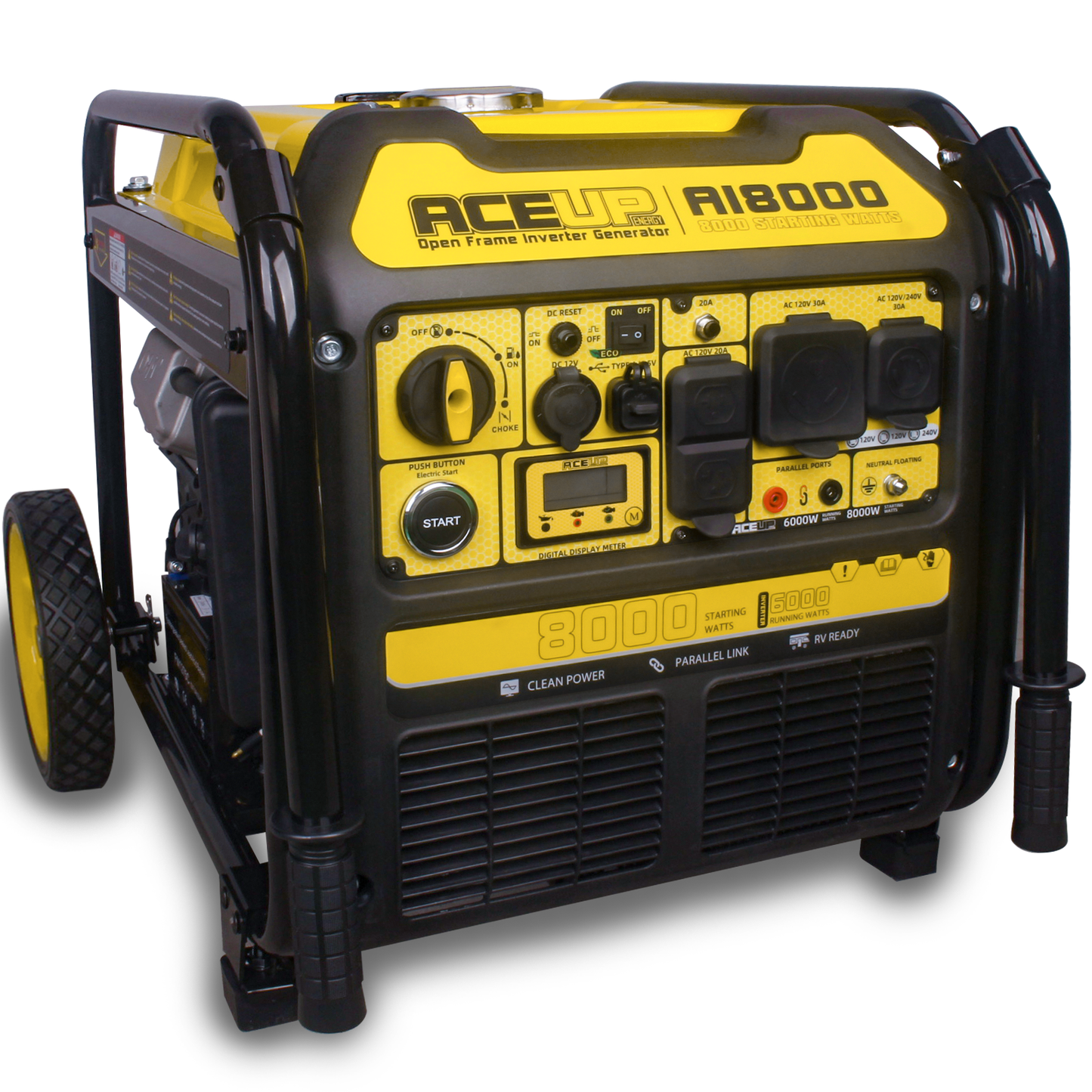 Aceup Energy AI8000 6000W/8000W Generator 30A Inverter Gasoline Electric Start New