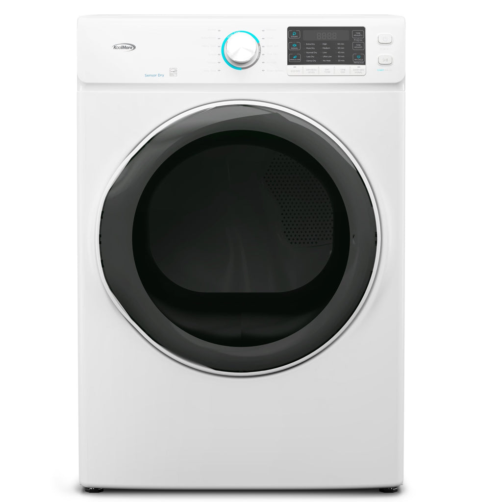 8 cu. ft. Large Capacity Stackable Vented Electric Front Load Dryer in White, 240V