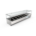 59 in. Six Pan Refrigerated Countertop Condiment Prep Station