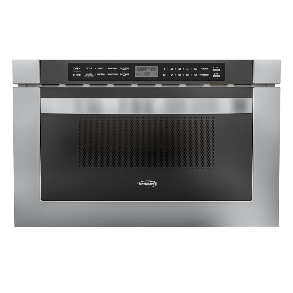 24 in. Stainless-Steel Microwave Drawer, Wall-Mounted with Flat Bottom,1.2 Cu. Ft.