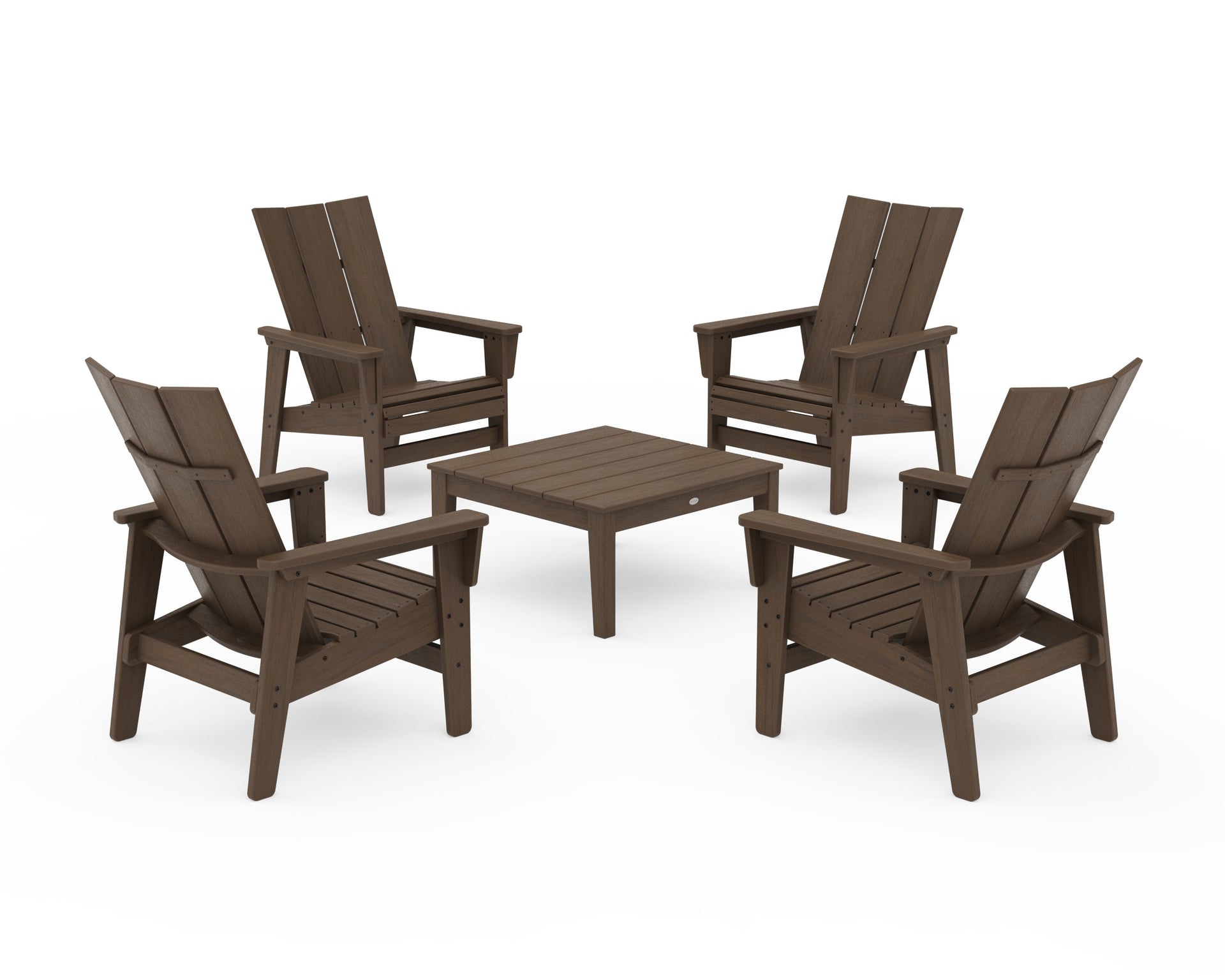 5-Piece Modern Grand Upright Adirondack Chair Conversation Group