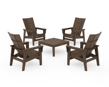 5-Piece Modern Grand Upright Adirondack Chair Conversation Group