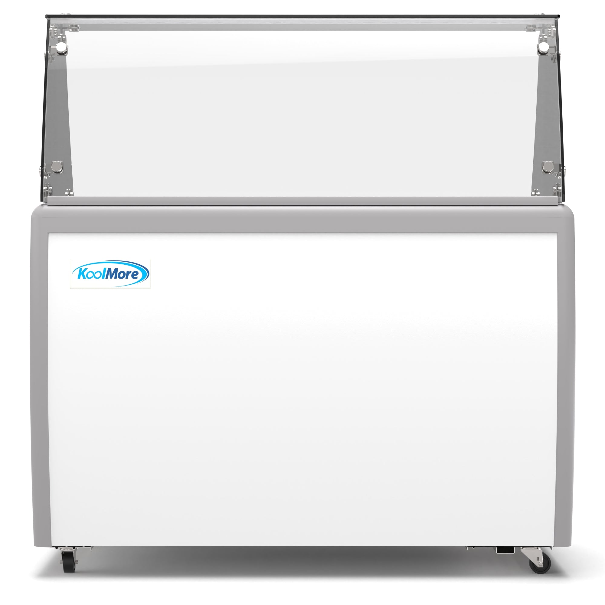 50 in. 8 Tub Ice Cream Dipping Cabinet Display Freezer with Sliding Glass Door and Sneeze Guard 13 cu. ft.
