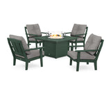 Mission 5-Piece Deep Seating Set with Fire Pit Table