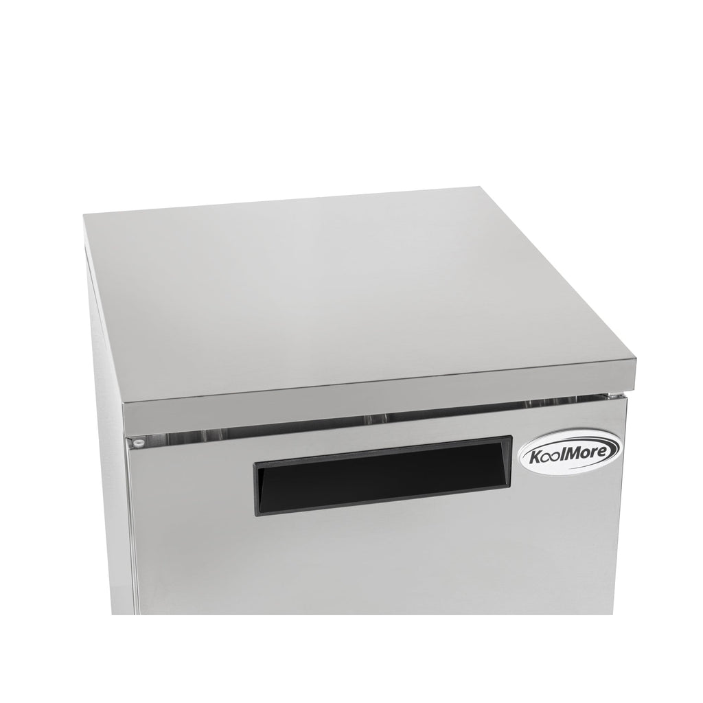 27 in. One-Door Commercial Undercounter Freezer in Stainless Steel with Casters, ETL Listed