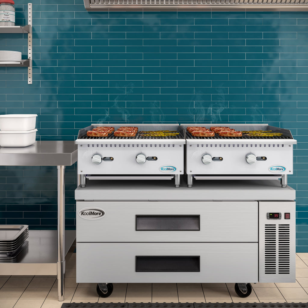 24 in. Commercial 2-Burner Natural Gas Charbroiler with 60,000 BTU in Stainless-Steel