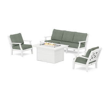 Chinoiserie Deep Seating Fire Pit Table Set