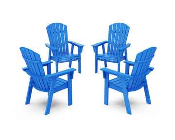 Nautical 4-Piece Curveback Upright Adirondack Conversation Set