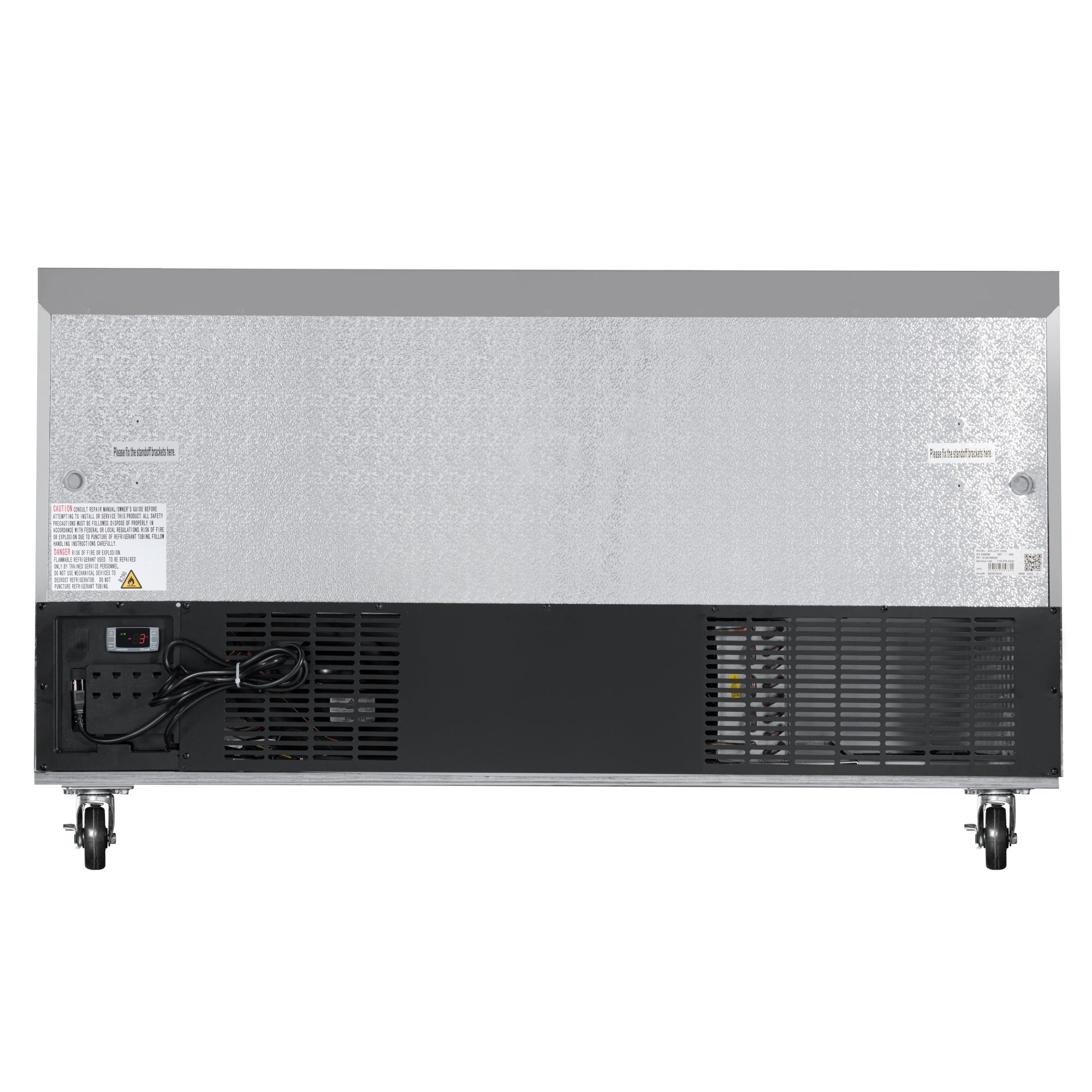 60 in. Two-Door Commercial Undercounter Freezer in Stainless Steel with Casters, ETL Listed