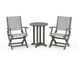 Coastal Folding 3-Piece Round Bistro Dining Set