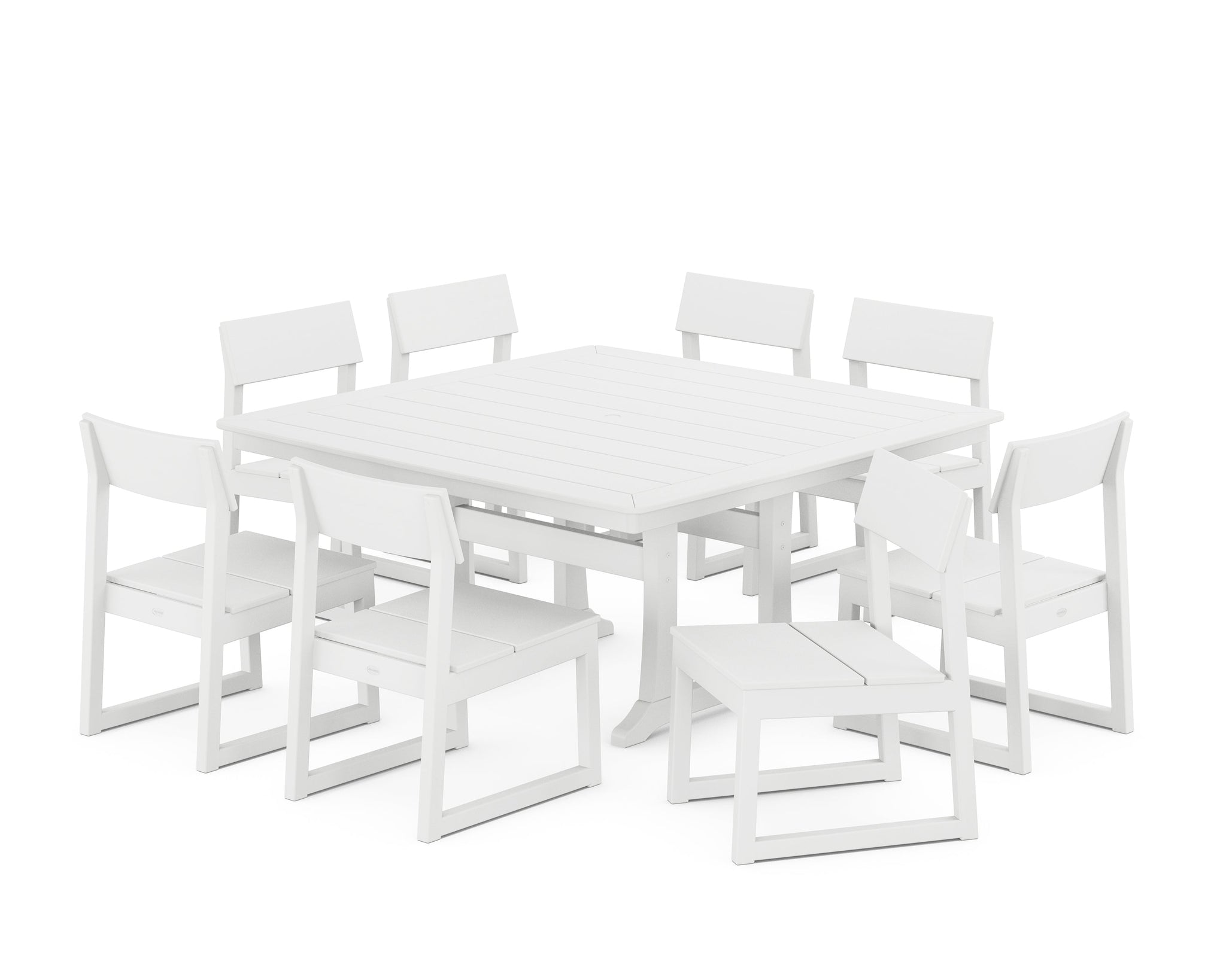 EDGE Side Chair 9-Piece Dining Set with Trestle Legs
