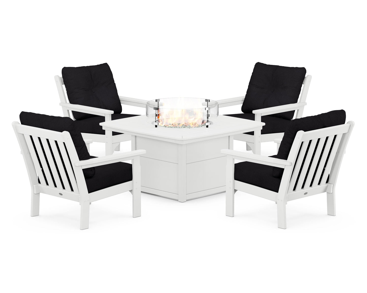 Vineyard 5-Piece Conversation Set with Fire Pit Table