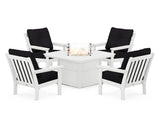 Vineyard 5-Piece Conversation Set with Fire Pit Table