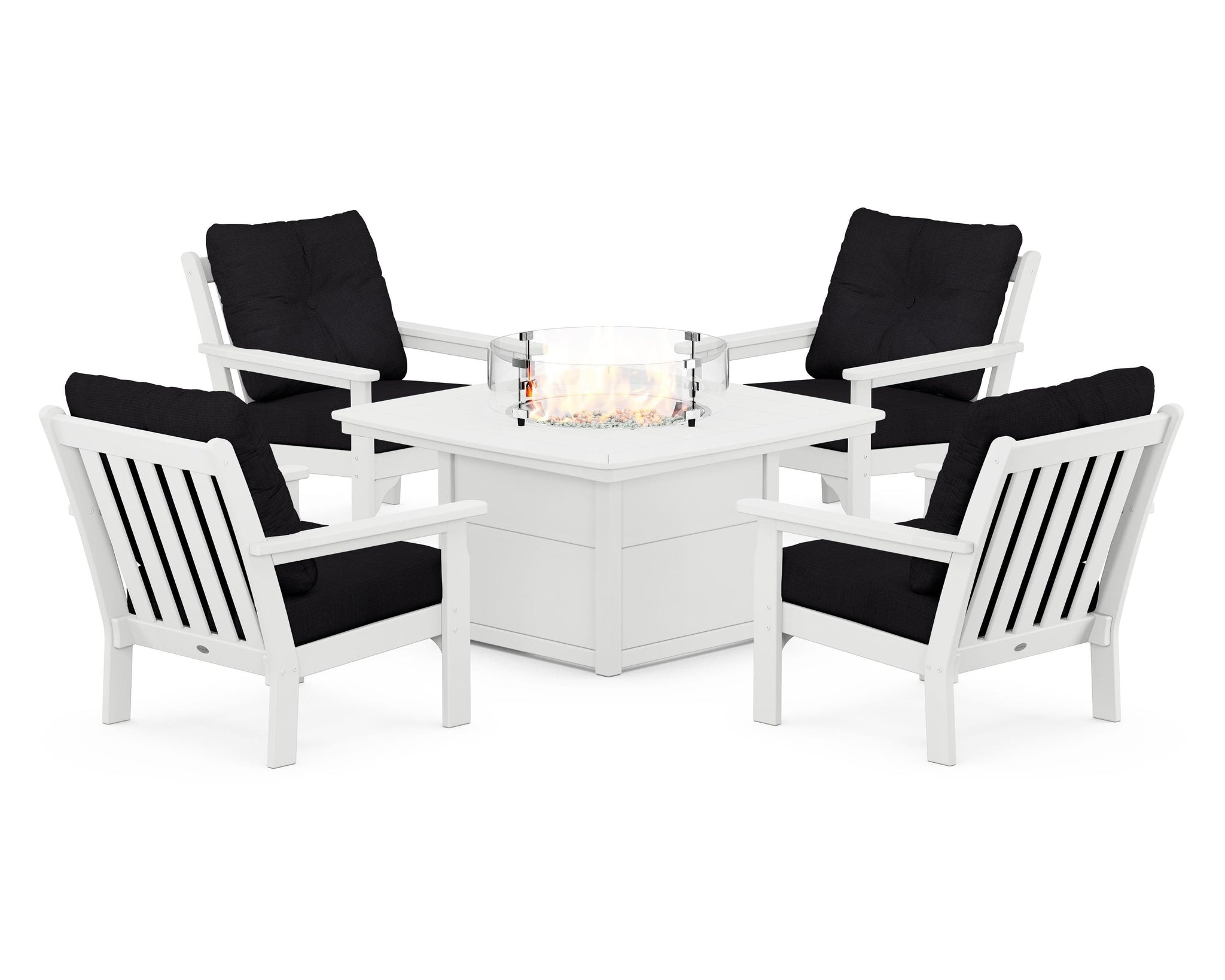 Vineyard 5-Piece Conversation Set with Fire Pit Table
