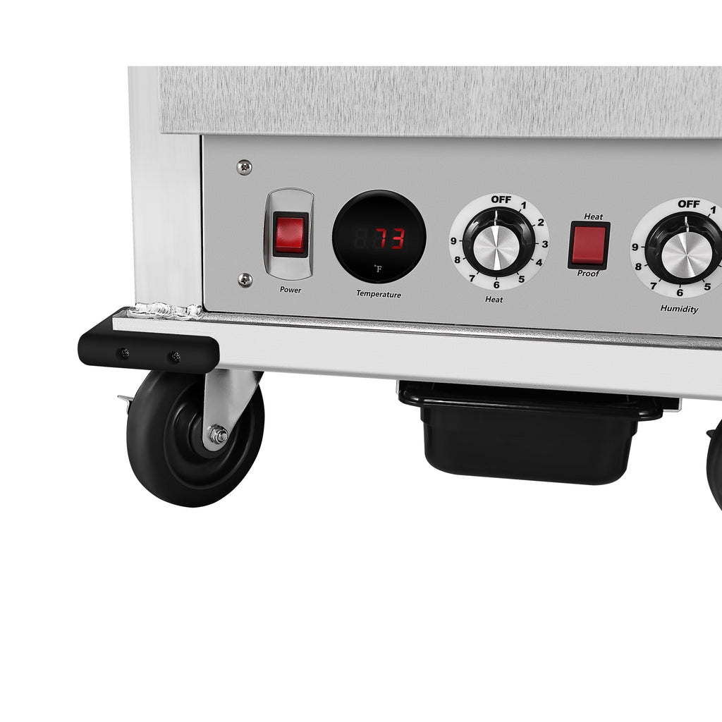 33 in. Commercial Insulated Heated Holding/Proofing  Cabinet with Wire Racks and Solid Dutch Doors in Silver