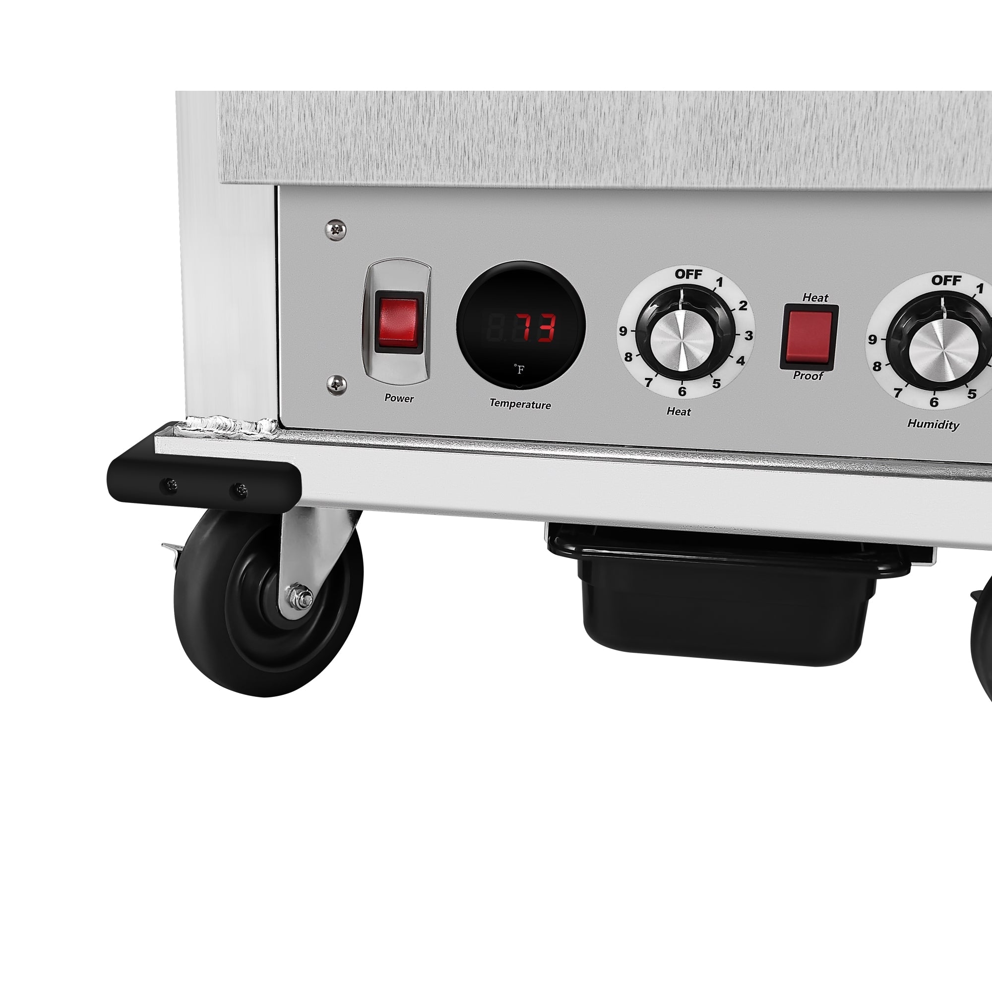 33 in. Commercial Insulated Heated Holding/Proofing  Cabinet with Wire Racks and Solid Dutch Doors in Silver