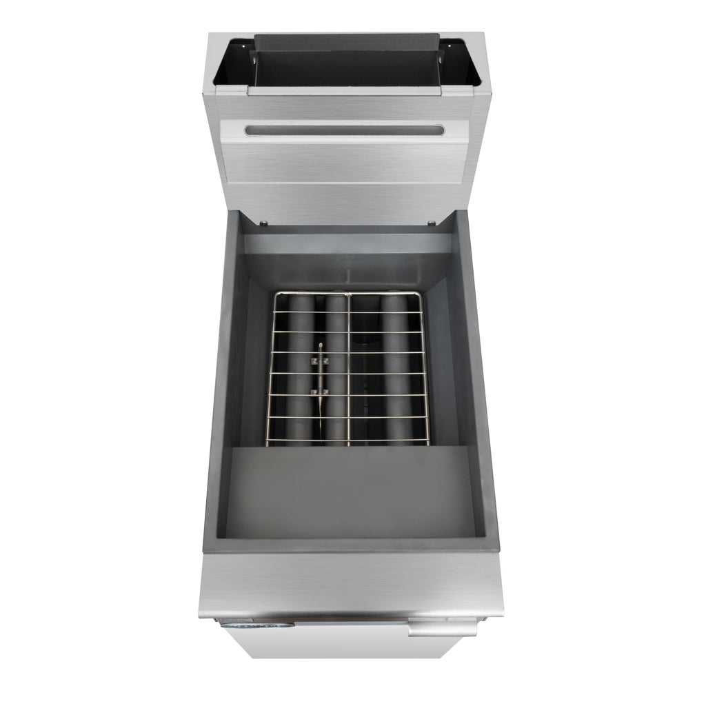 40 lb. Floor Standing Liquid Propane Commercial Fryer with 90,000 BTU in Stainless-Steel, ETL Listed