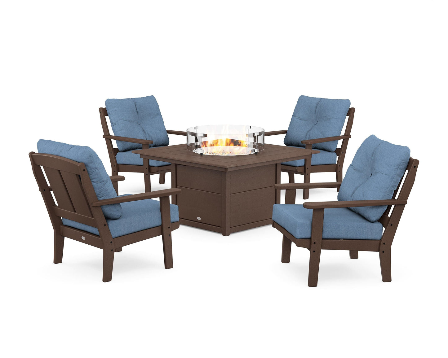 Mission 5-Piece Deep Seating Set with Fire Pit Table