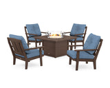 Mission 5-Piece Deep Seating Set with Fire Pit Table