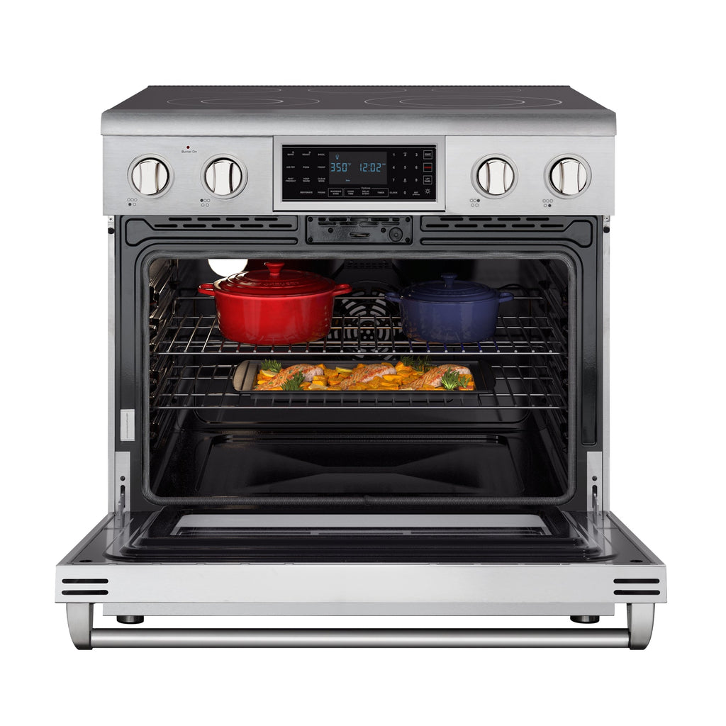 36 in. Electric Professional Range with Tilt Panel and Digital controls, Self-Cleaning, 16300W of Power, 240V in Stainless-Steel