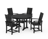 Modern Adirondack 5-Piece Round Dining Set with Trestle Legs