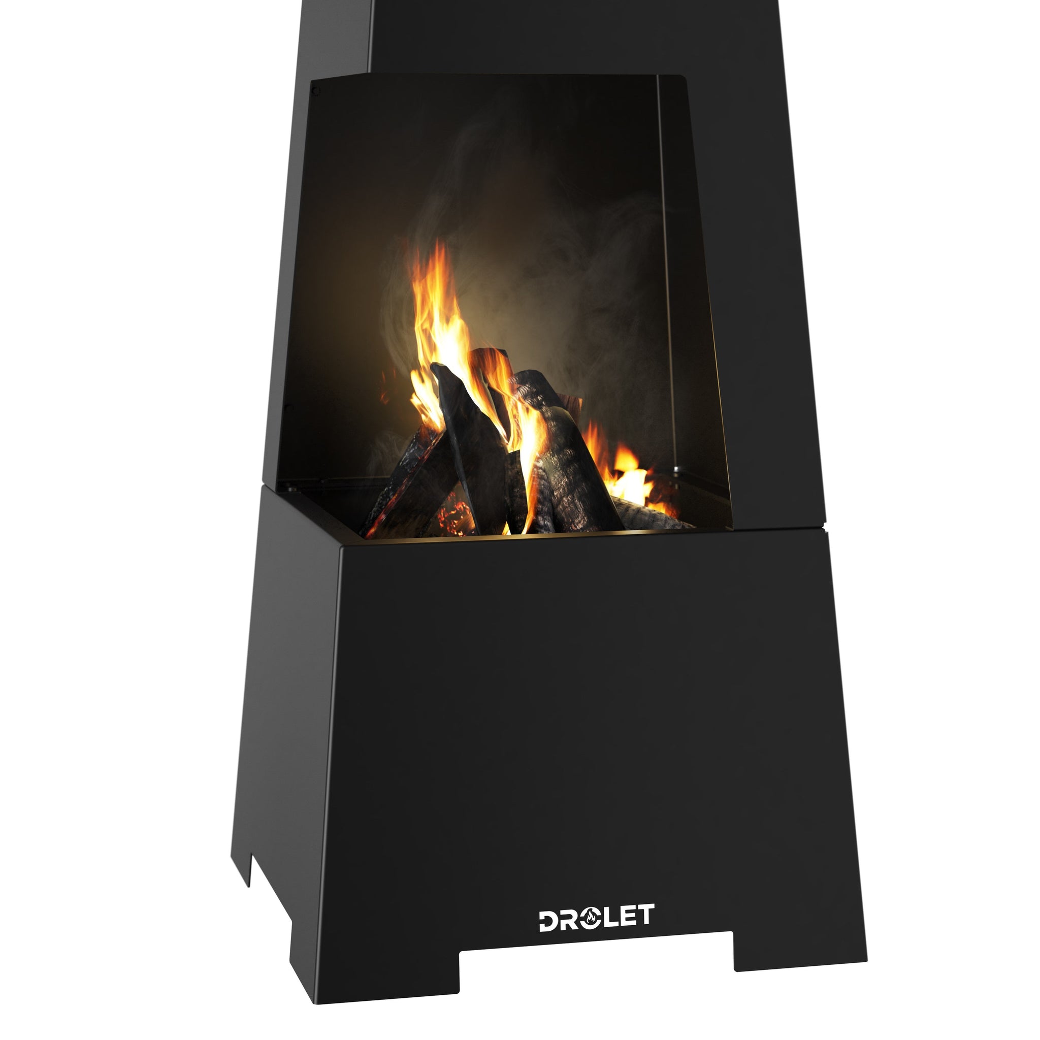Drolet Bora Outdoor Wood Burning Fireplace 24" Logs Stainless Steel DE00401 New