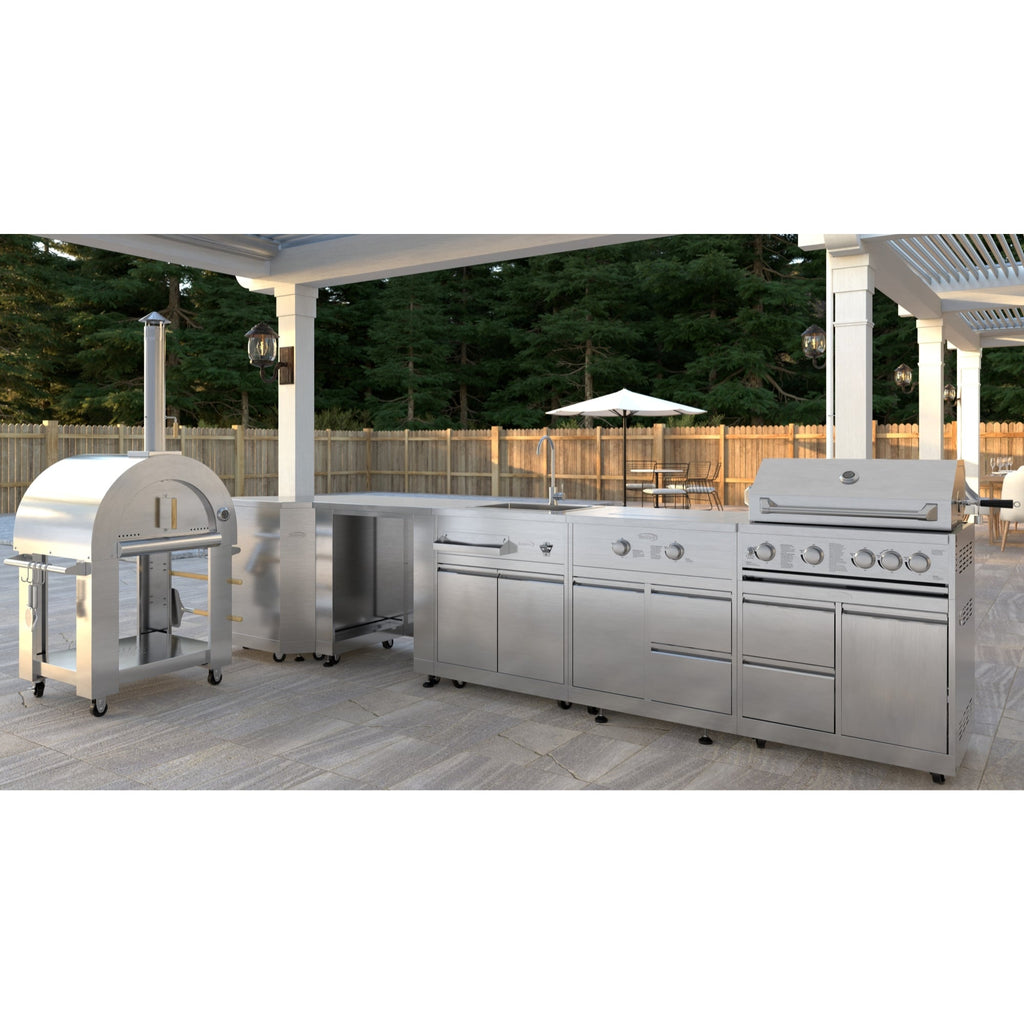 KoolMore Outdoor Kitchen 30 in. BBQ Liquid Propane Grill with Cabinet in Stainless-Steel