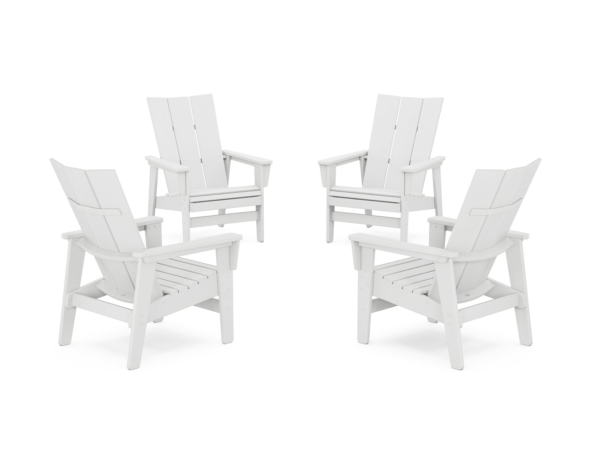 4-Piece Modern Grand Upright Adirondack Chair Conversation Set
