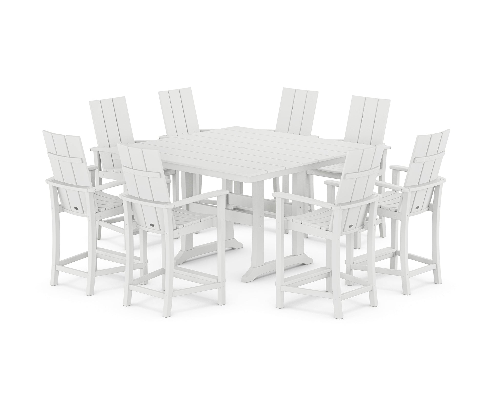 Modern Adirondack 9-Piece Farmhouse Trestle Counter Set