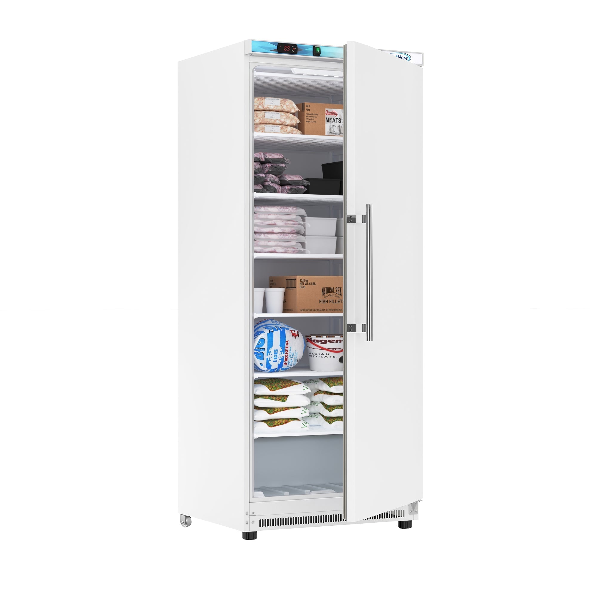 21 Cu. ft. Commercial Reach-in Freezer in White Manual Defrost