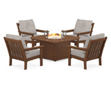 Vineyard 5-Piece Conversation Set with Fire Pit Table