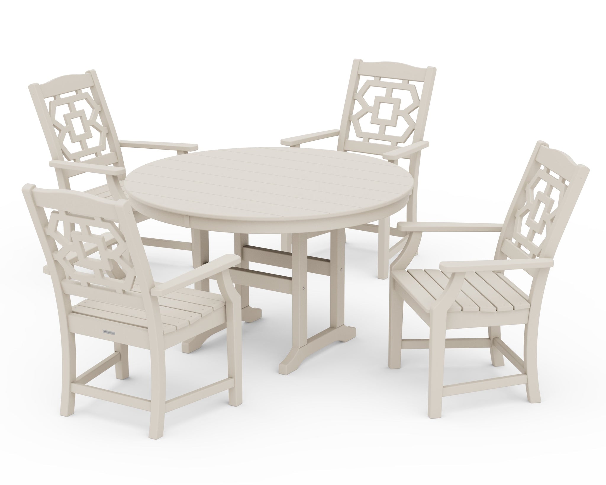 Chinoiserie 5-Piece Round Farmhouse Dining Set