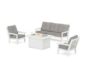 Vineyard Deep Seating Fire Pit Table Set