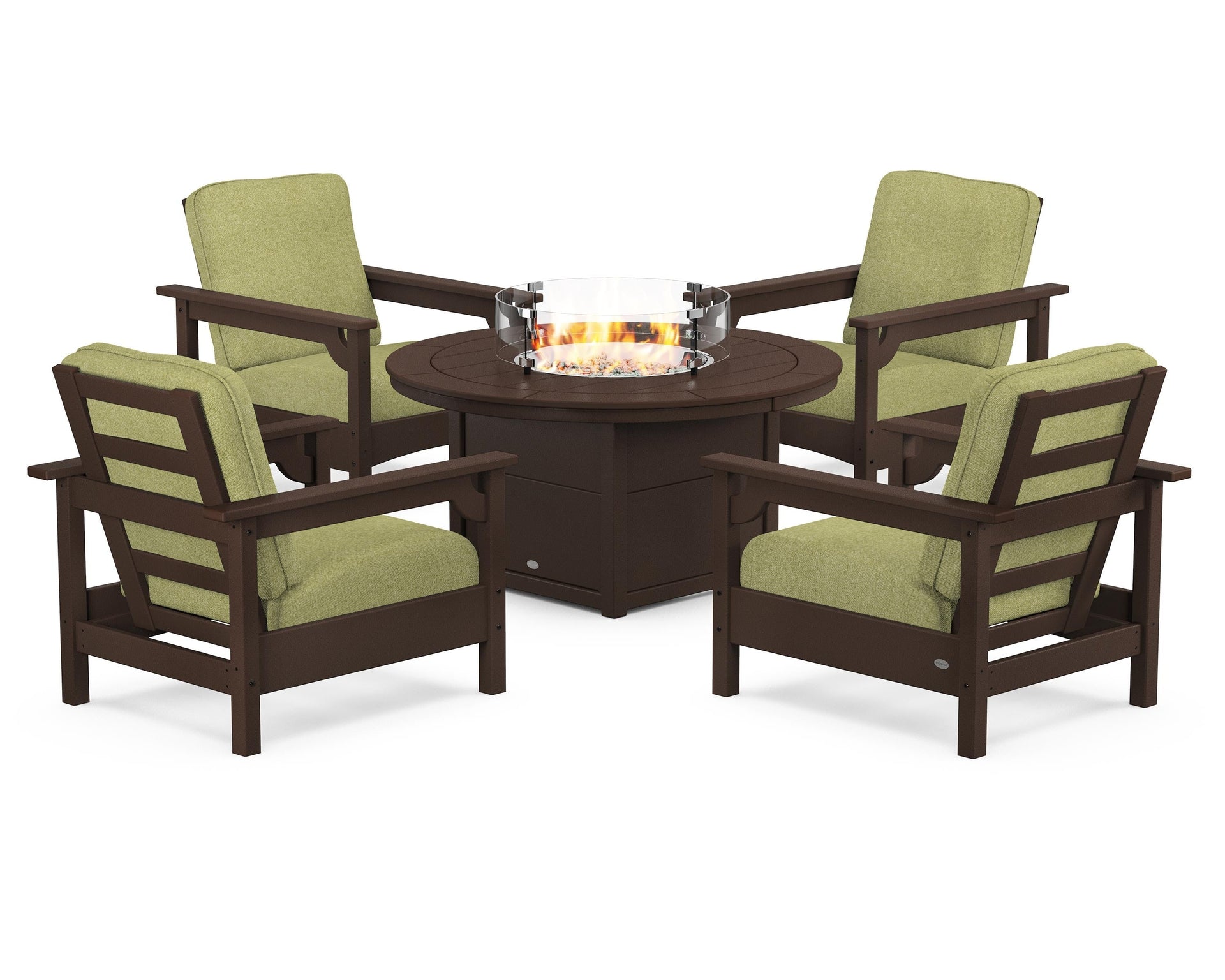 Club 5-Piece Conversation Set with Fire Pit Table