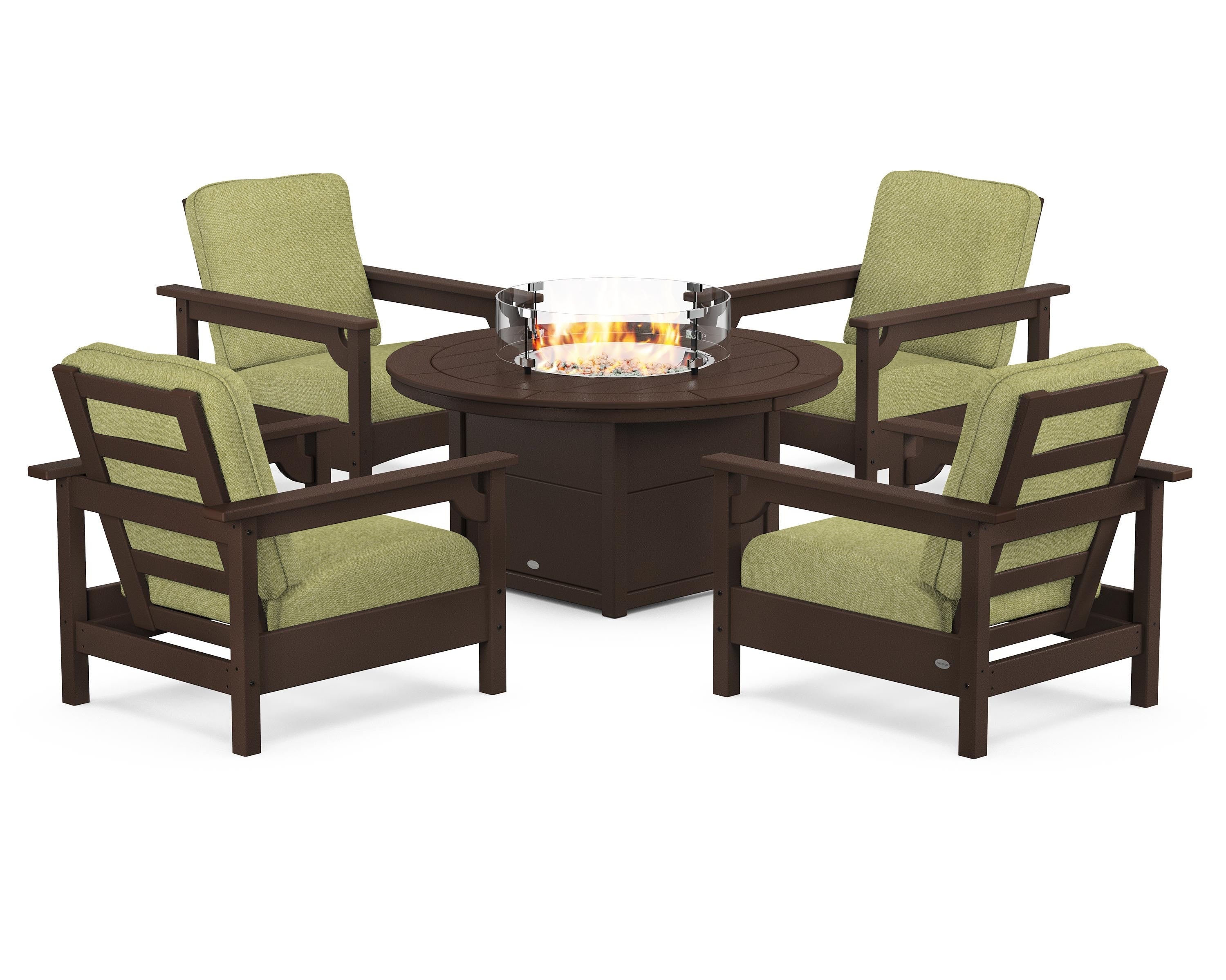 Club 5-Piece Conversation Set with Fire Pit Table